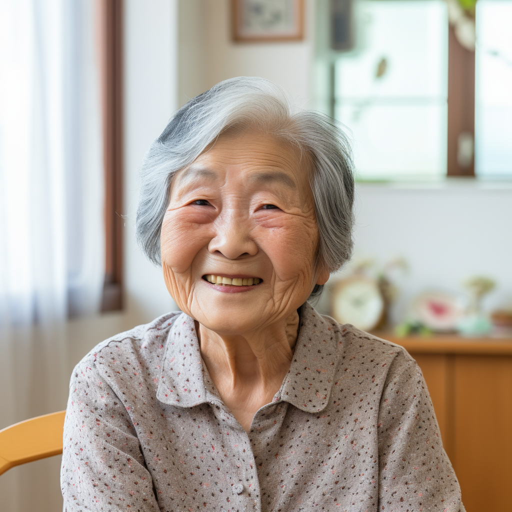 Smiling Japanese Woman Robot