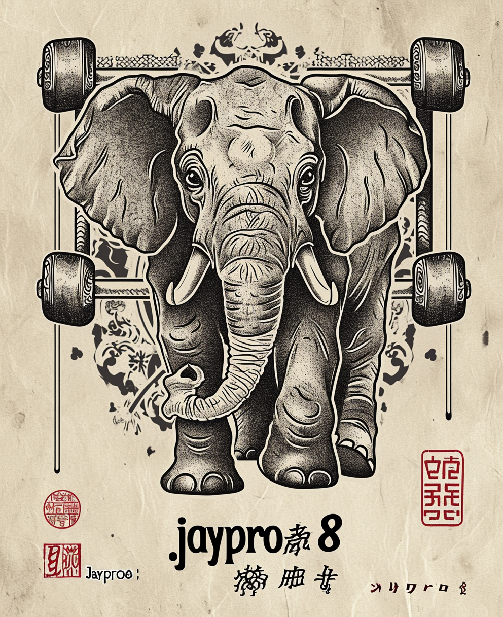 Japanese-American Elephant Tattoo with Dumbbells