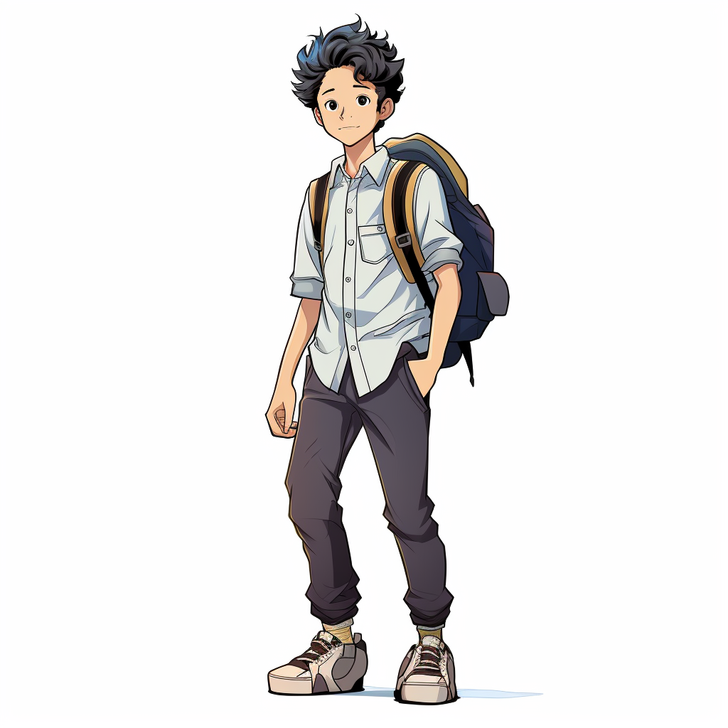 Cartoon of Japanese college student