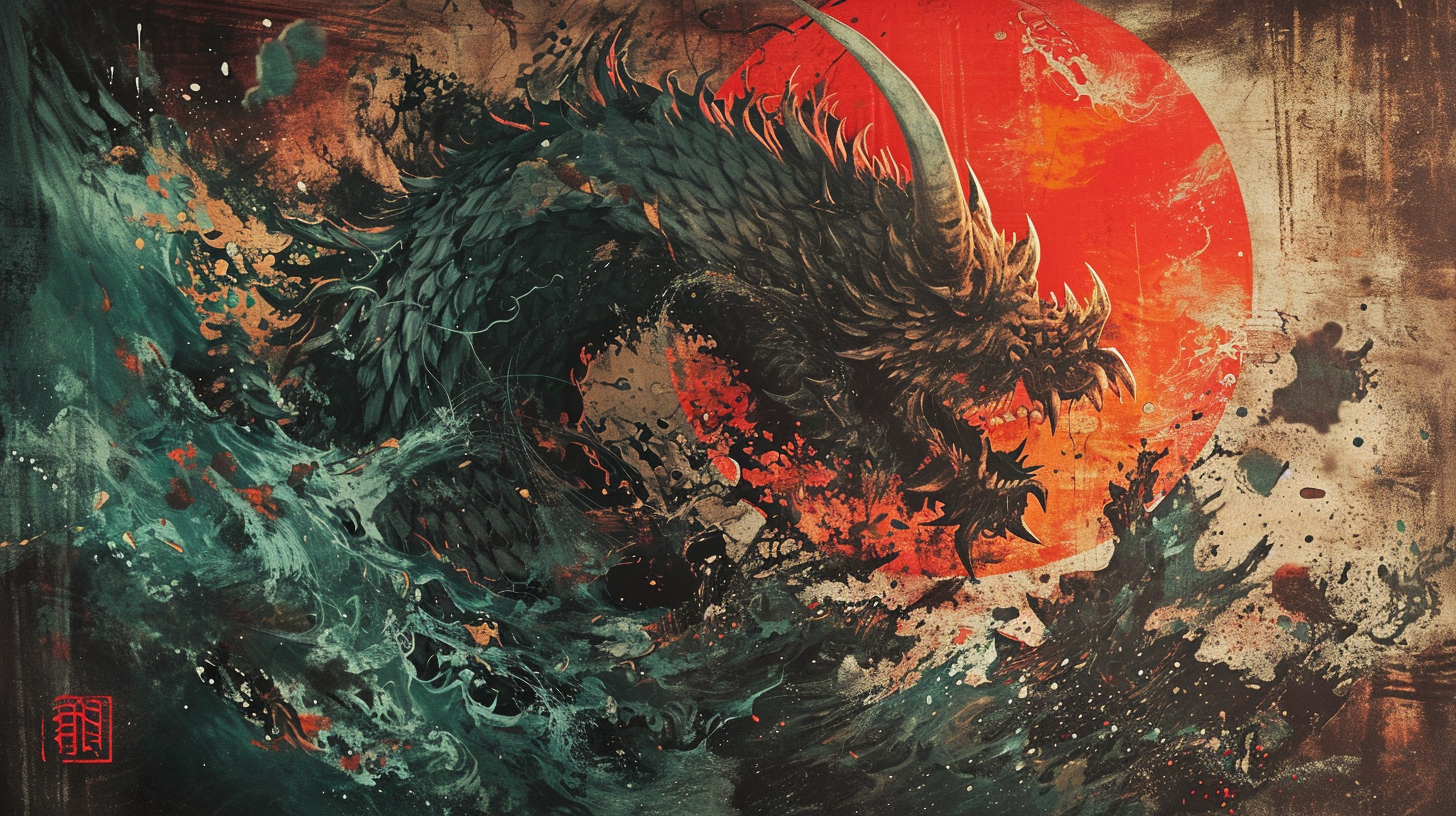 Japanese dark horror art no person