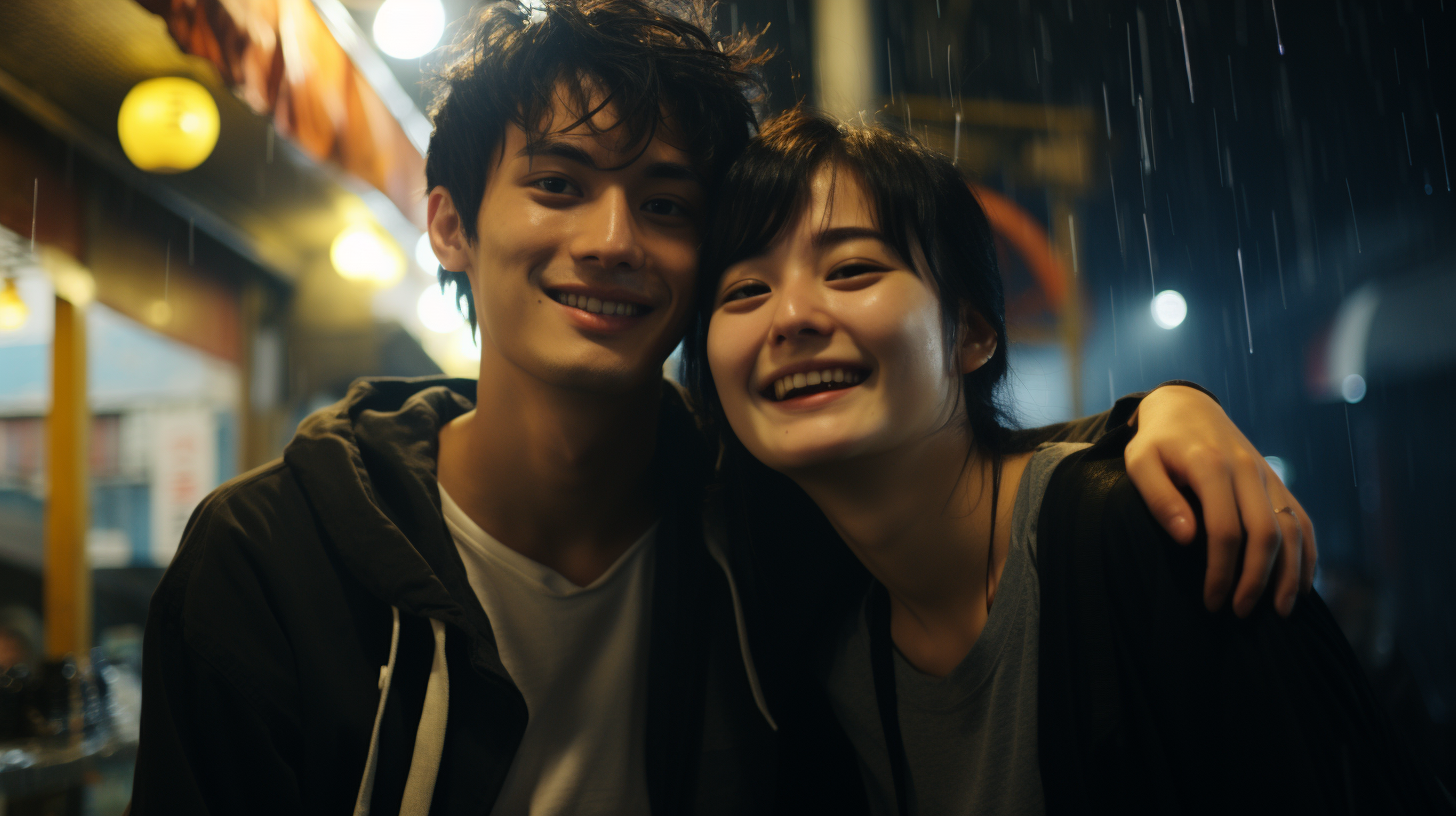 Group of Japanese friends enjoying a moment