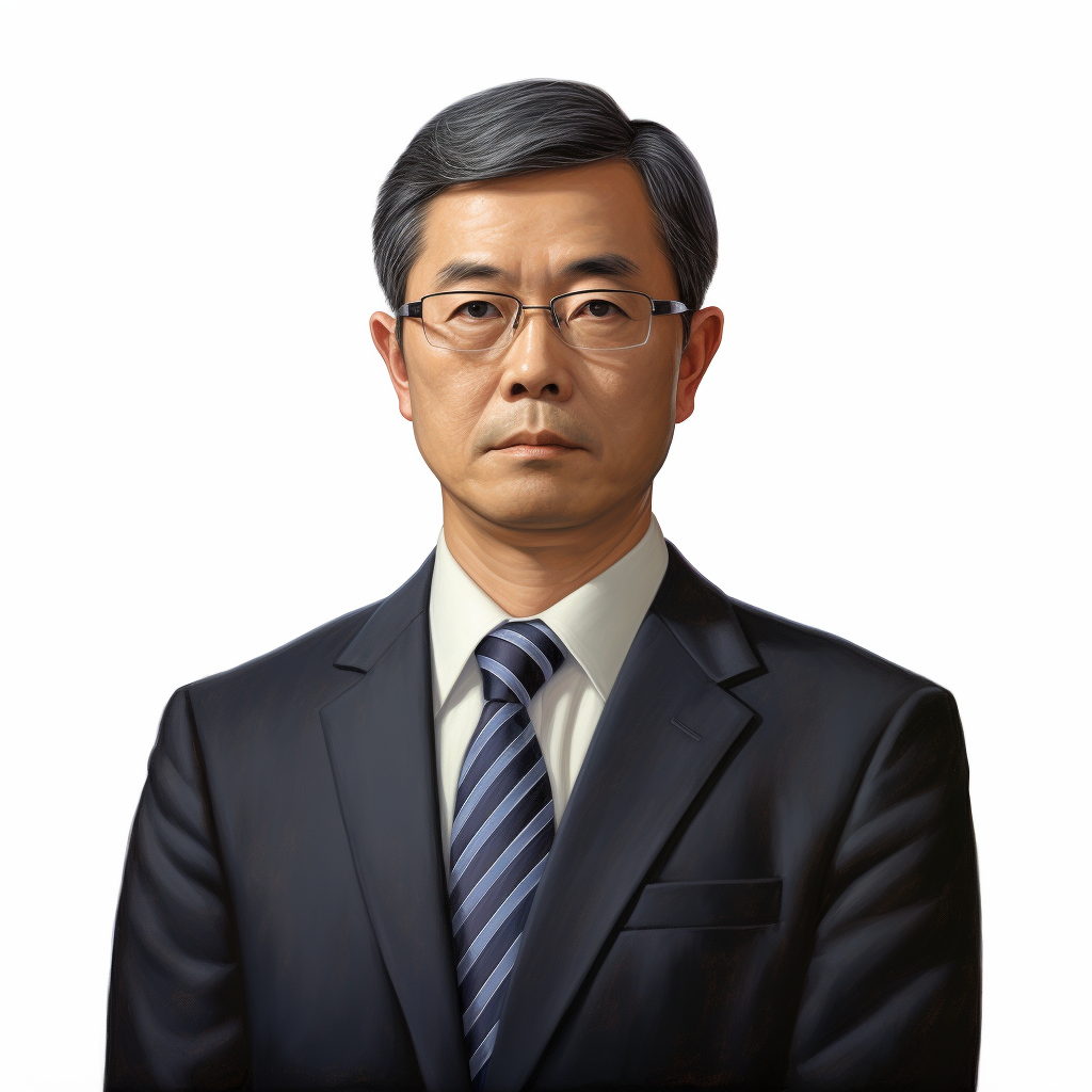 Japanese politician showing confidence in portrait