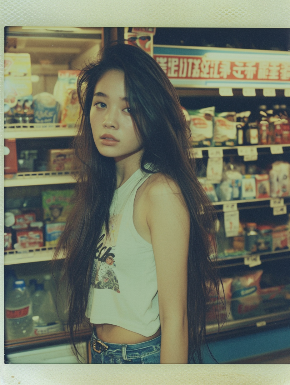 Japanese woman grocery store Tokyo 1970s