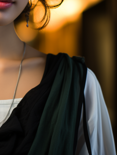 Close-up portrait of beautiful Japanese woman