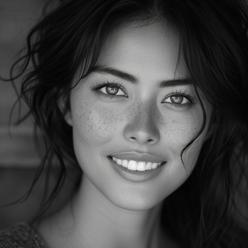 Japanese Woman Smiling with Teeth