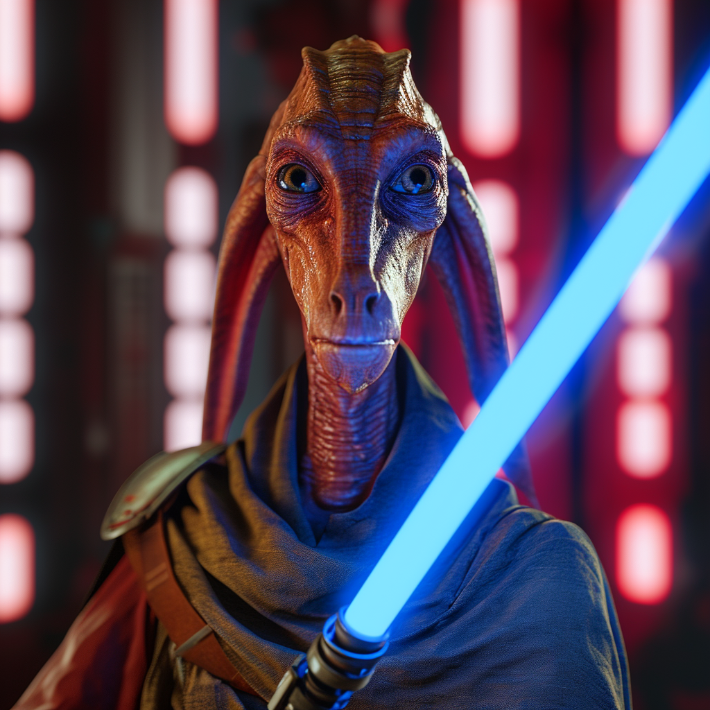 Jar Jar Binks Blue Lightsaber UHD