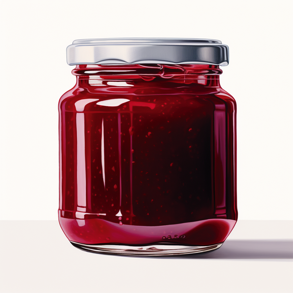 Jar of jam on white background