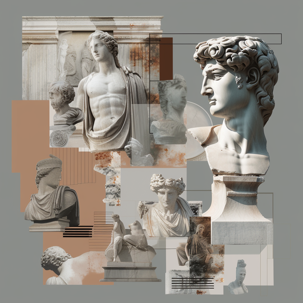 Greek Sculpture Collage Art