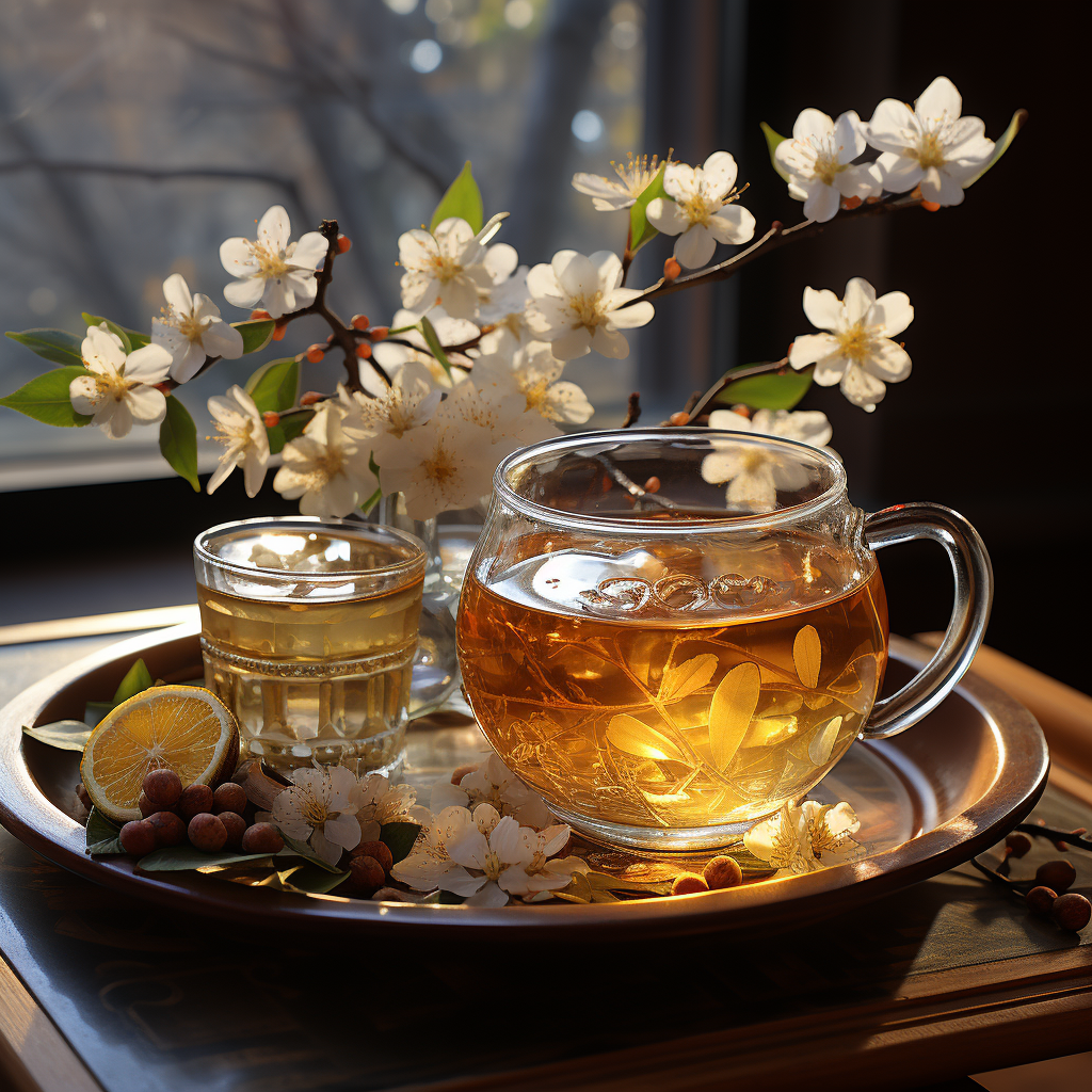 Freshly brewed jasmine tea image