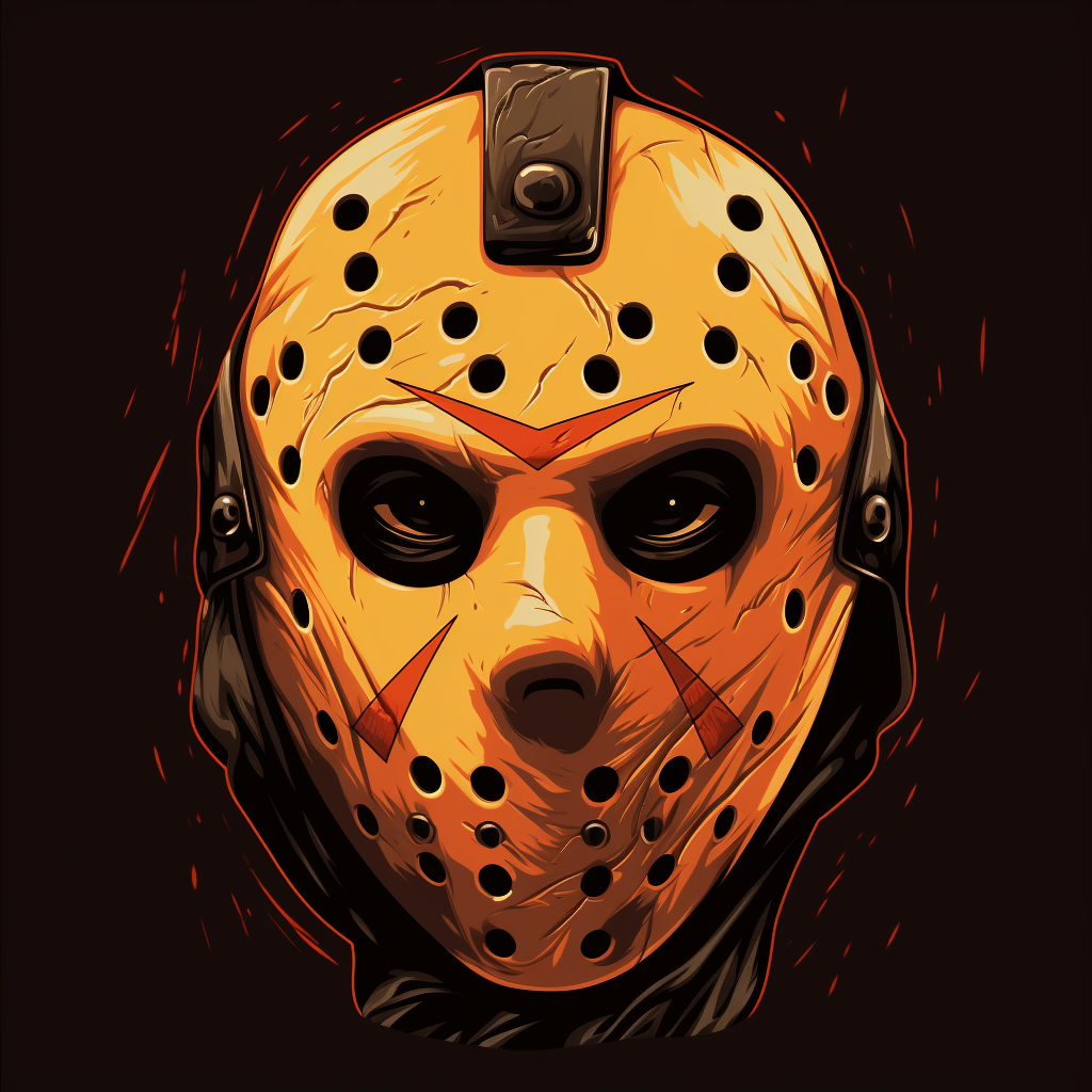 Scary Jason Hockey Mask with Tiger Stripes