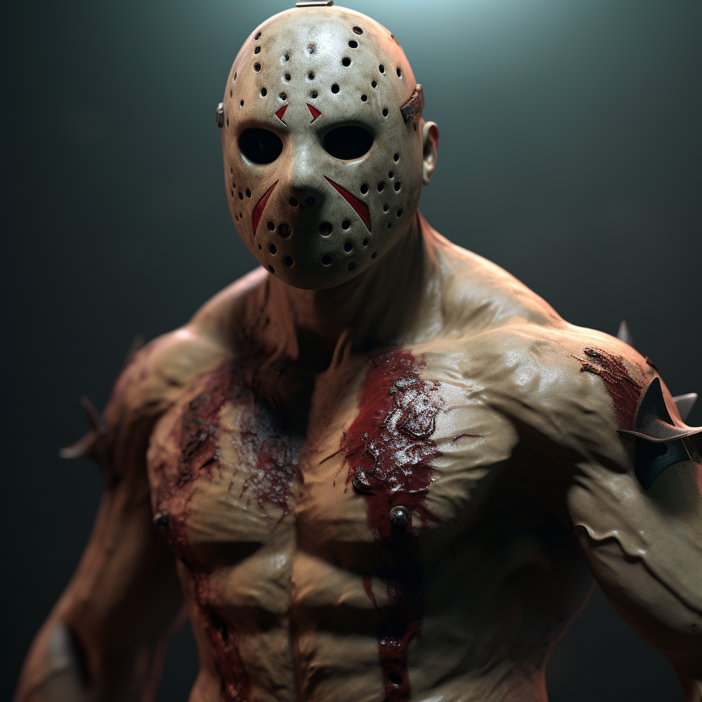 Realistic Jason Voorhees Muscle Bodybuilding Image