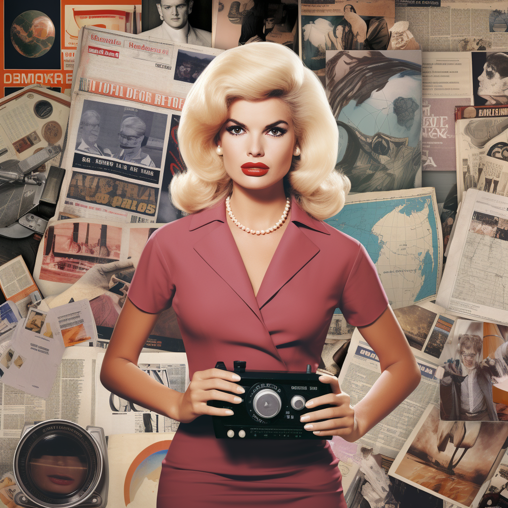 Jayne Mansfield as news reporter for CBS