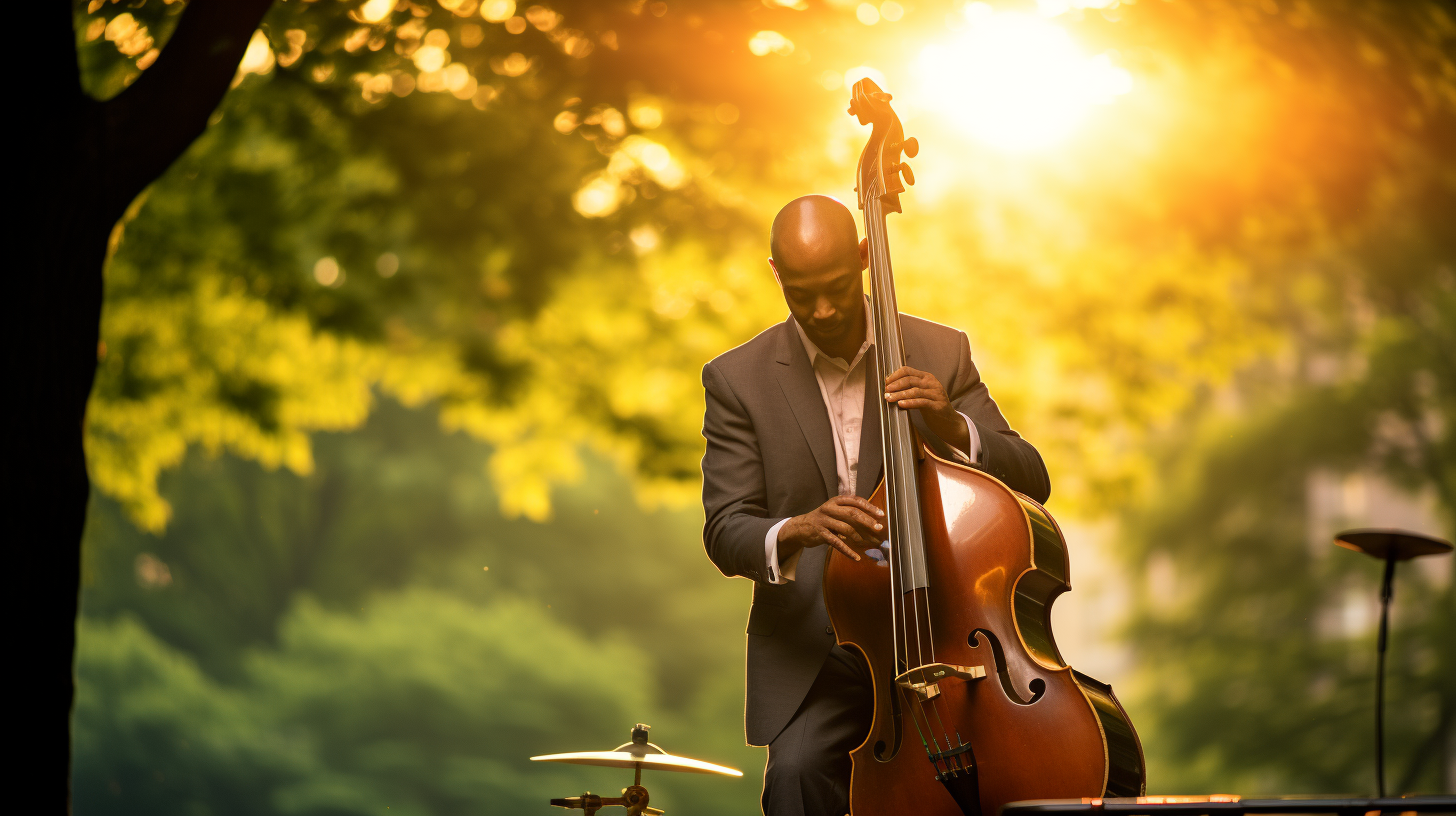 Vibrant jazz musicians performing in Central Park