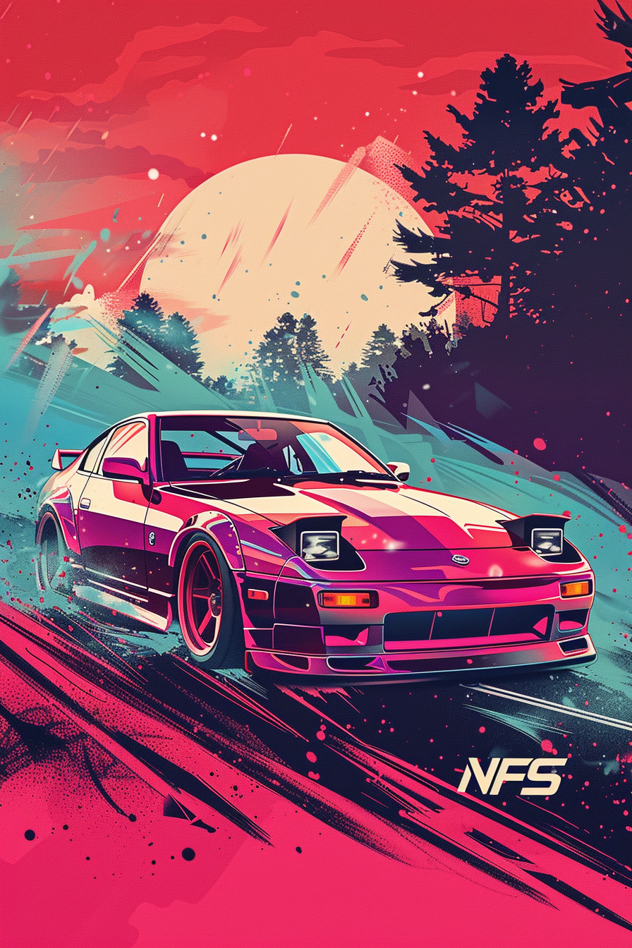 Retro Nissan 340z JDM Car NFS Poster