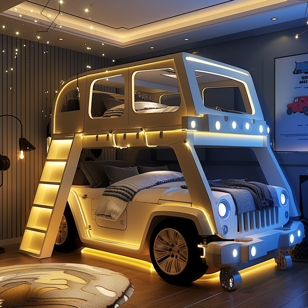 jeep car bunk bed kids room