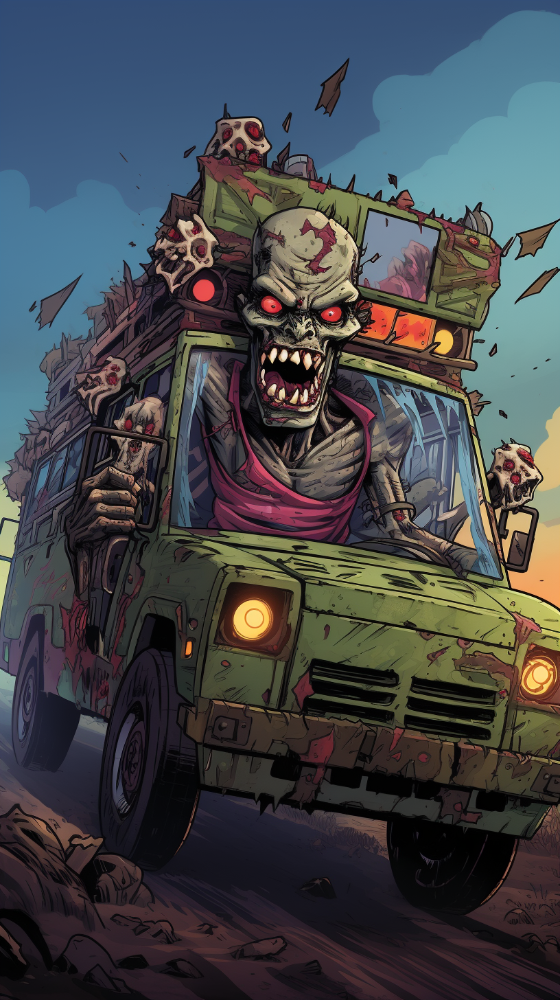 Jeepney Driver Zombie with Functional Jeepney