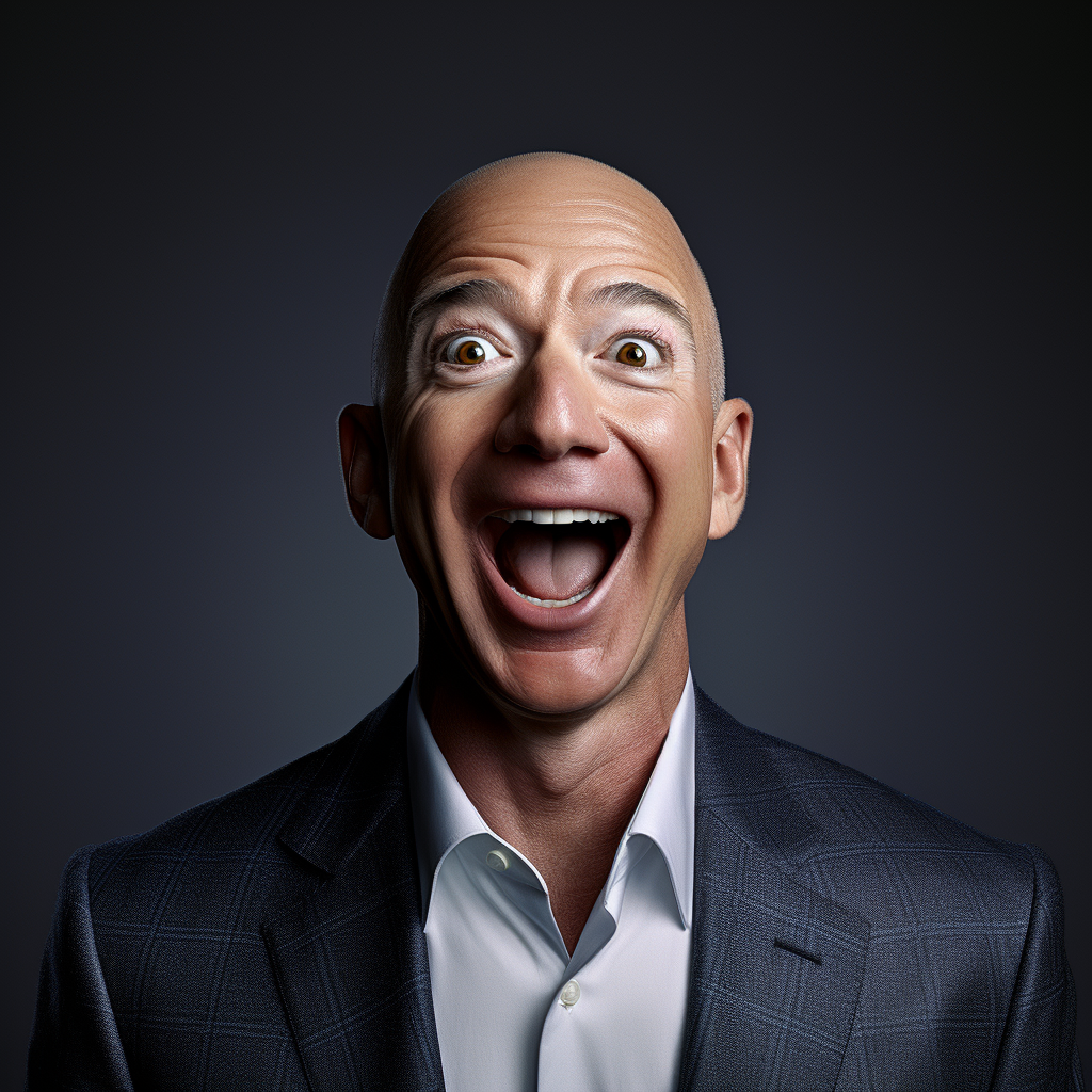 Jeff Bezos with surprised expression