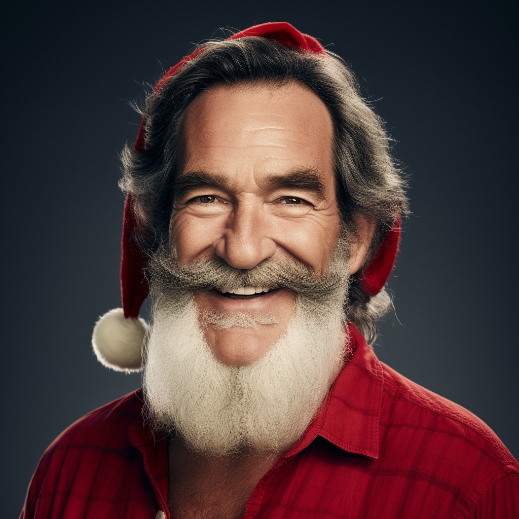 Jeff Probst dressed as Santa with beard