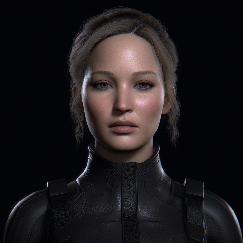 Jennifer Lawrence in all-black agent gear