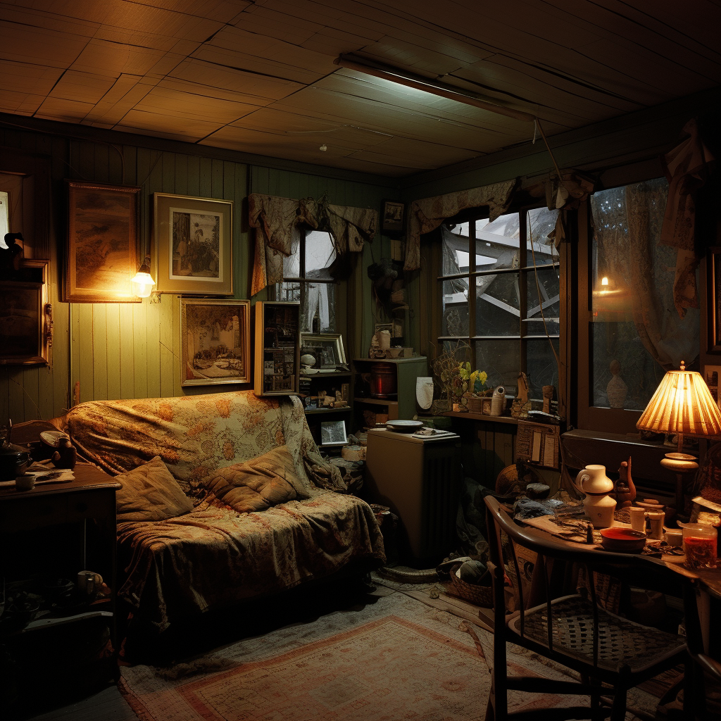 Cozy living room with vintage furniture