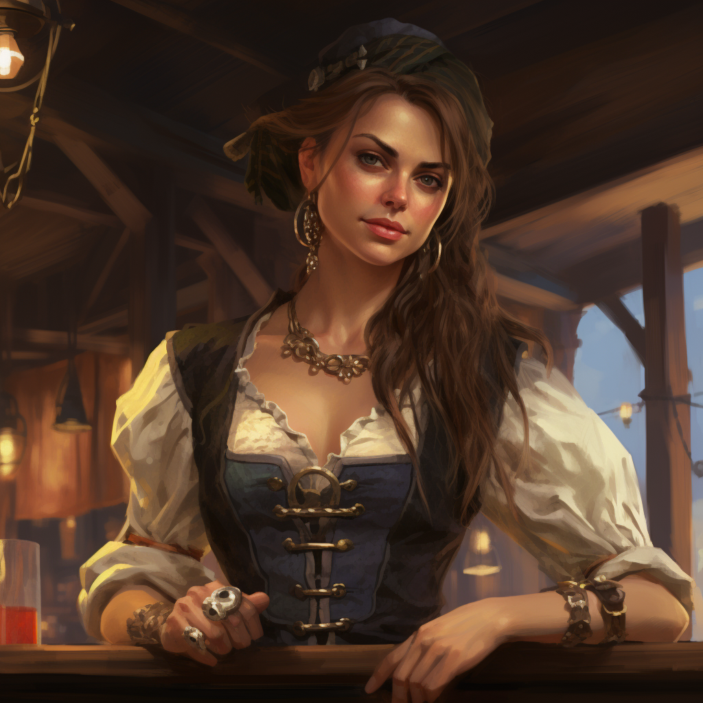 One-eyed pirate tavern-keeper Jessica