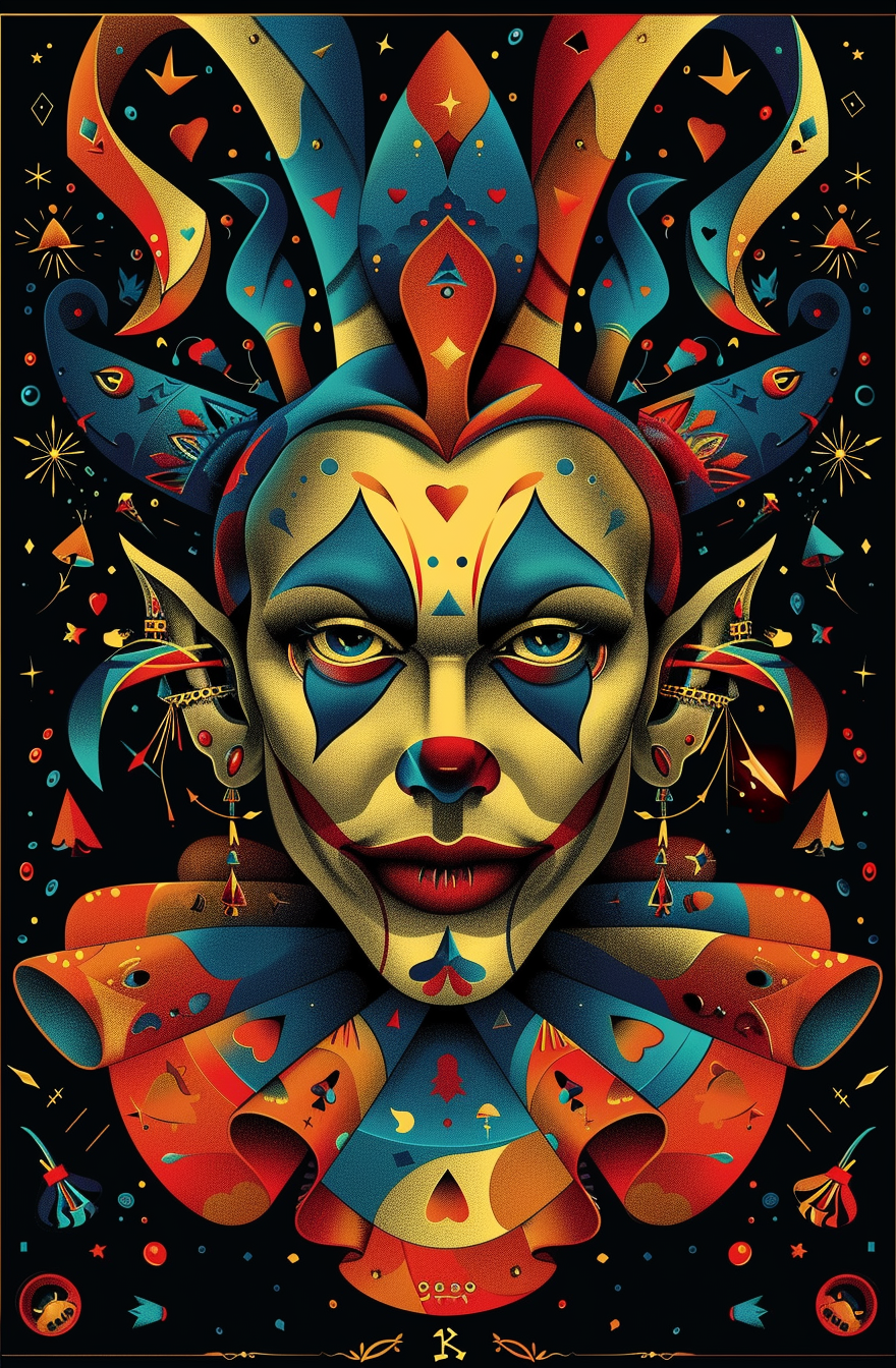 Psychedelic Jester Playing Cards Artwork