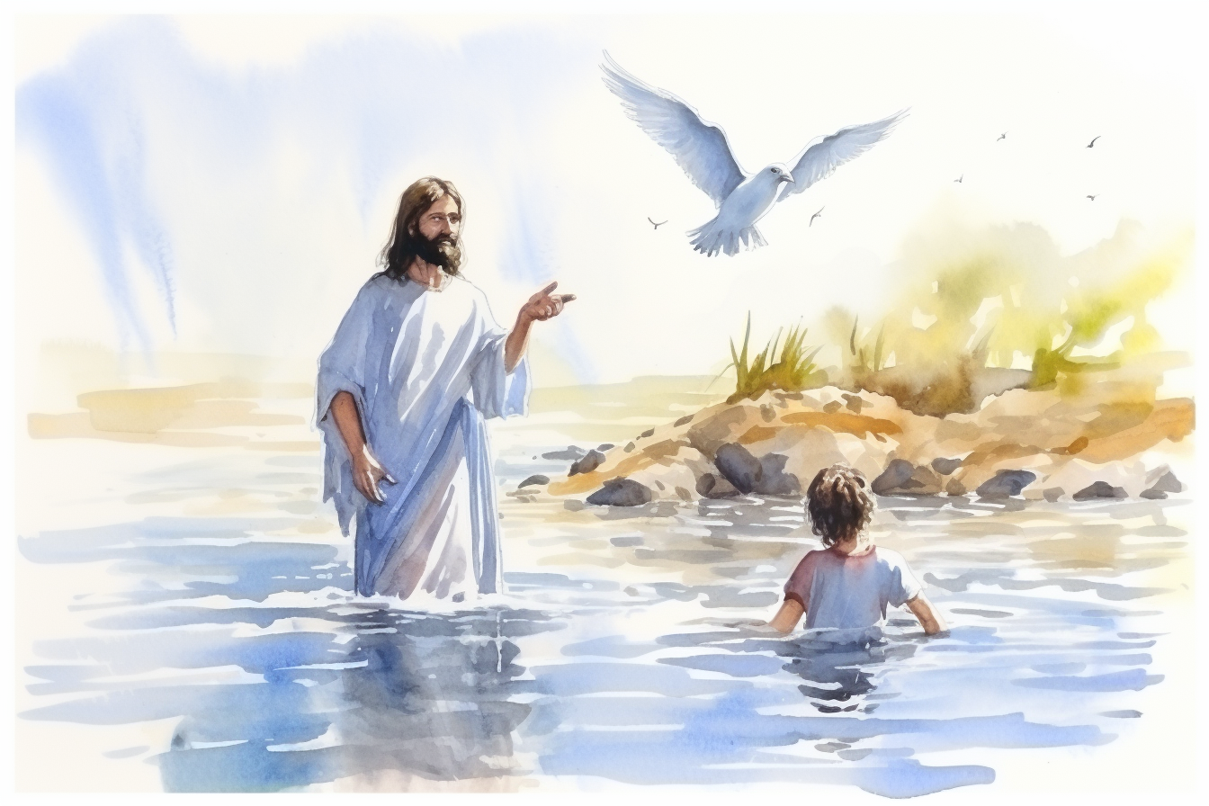 Baptism of Jesus in River Jordan