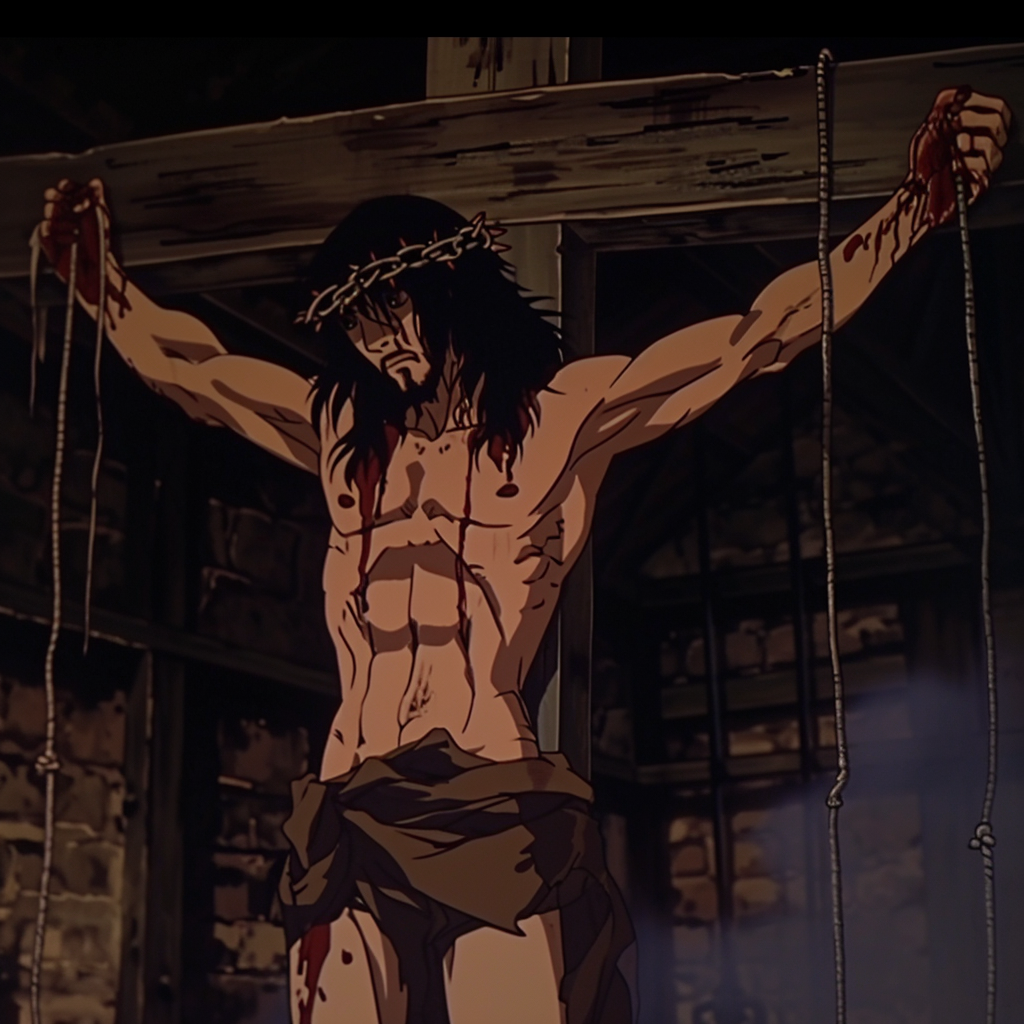 Jesus Christ on Cross Anime