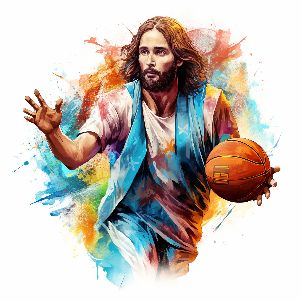 Jesus Christ NBA logo art