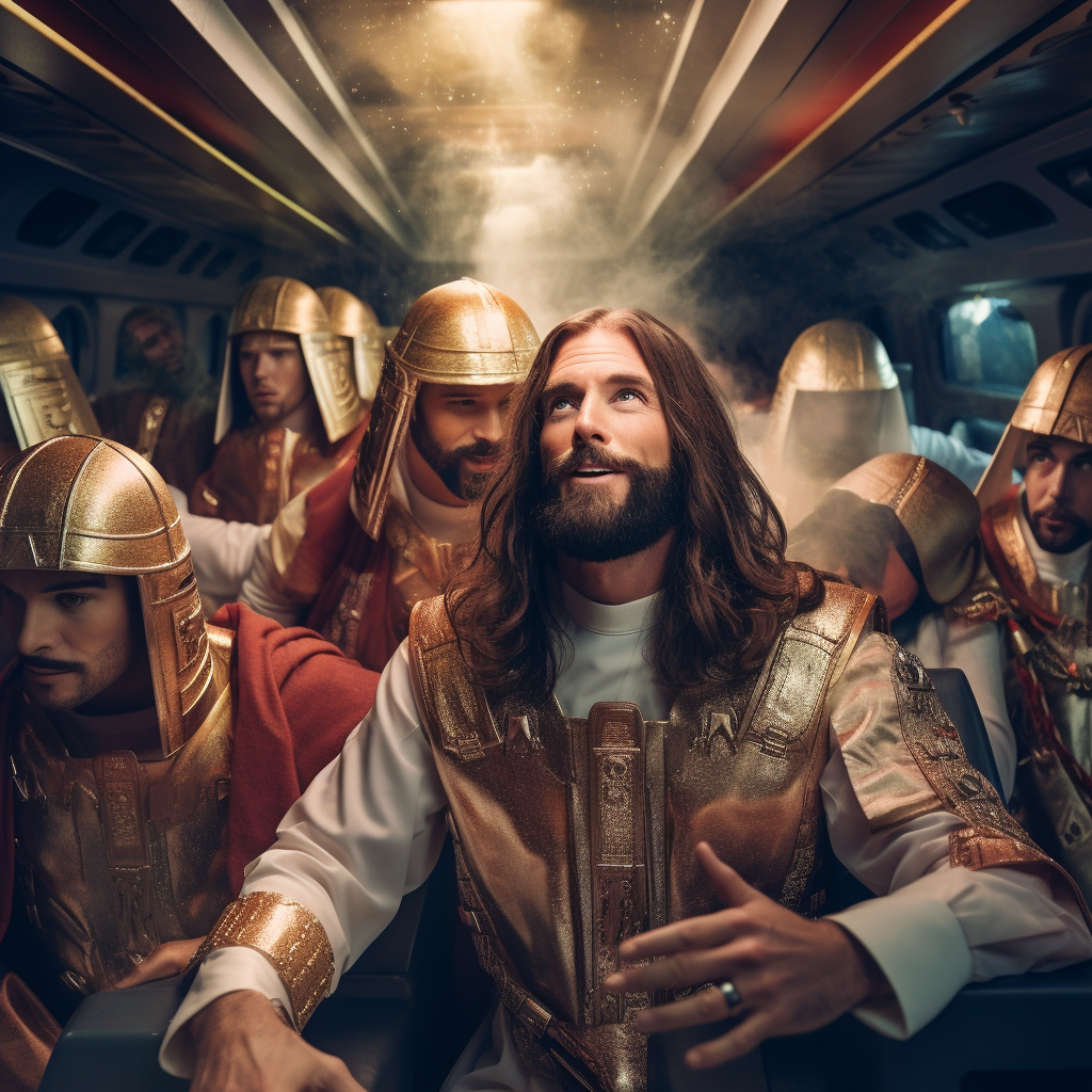 Jesus commander starship Mars bridge officers