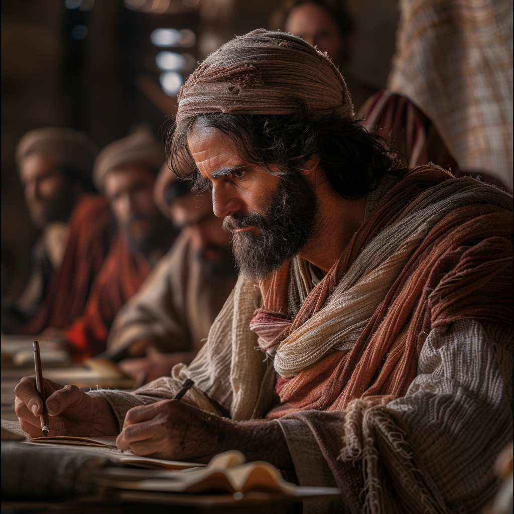 disciples writing letters table