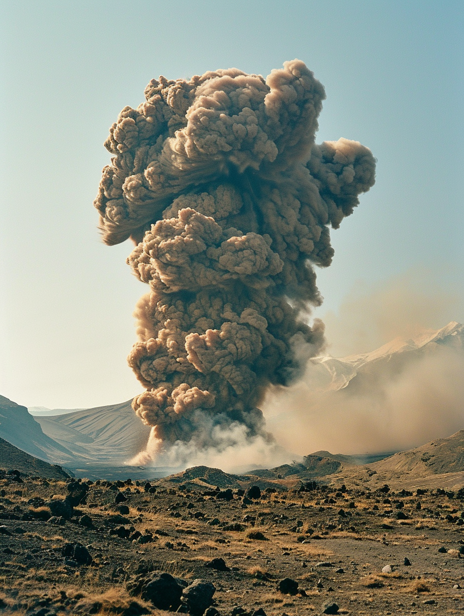 Smoke Rises: Jesus Face in Volcano