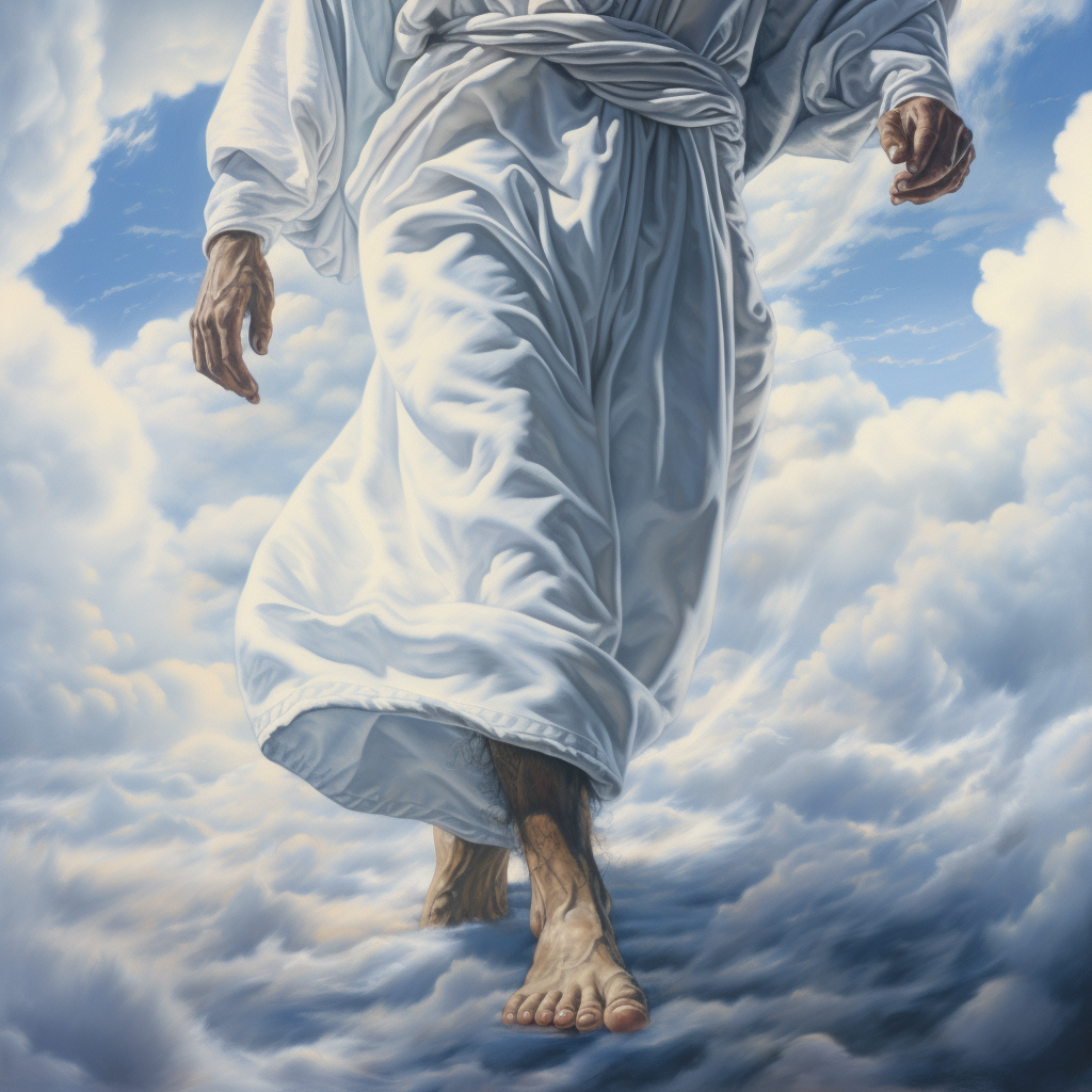 Close-up of Jesus' Ascending Feet