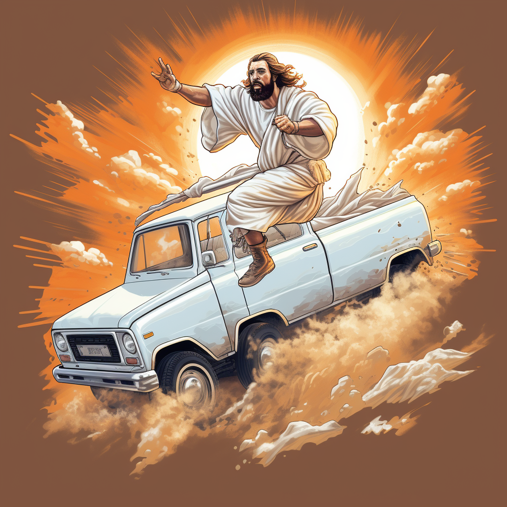 Jesus in Monster Truck Jumping