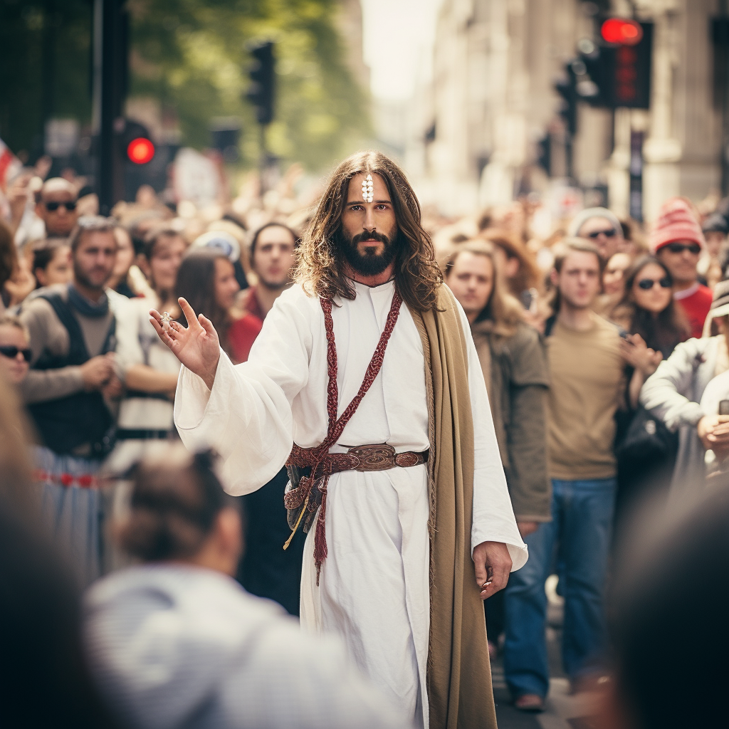 Jesus at Peace Demonstration Stop Sign