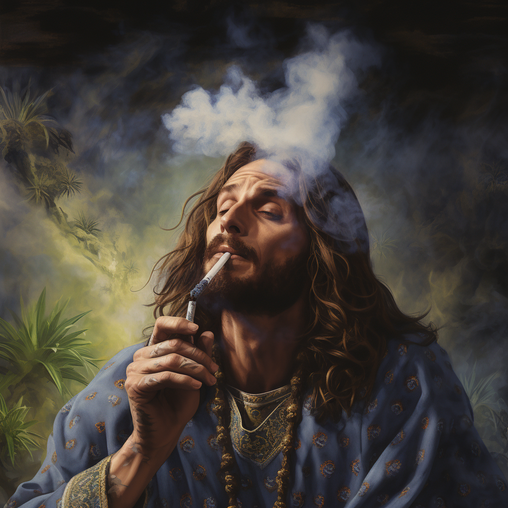 Jesus smoking weed picture