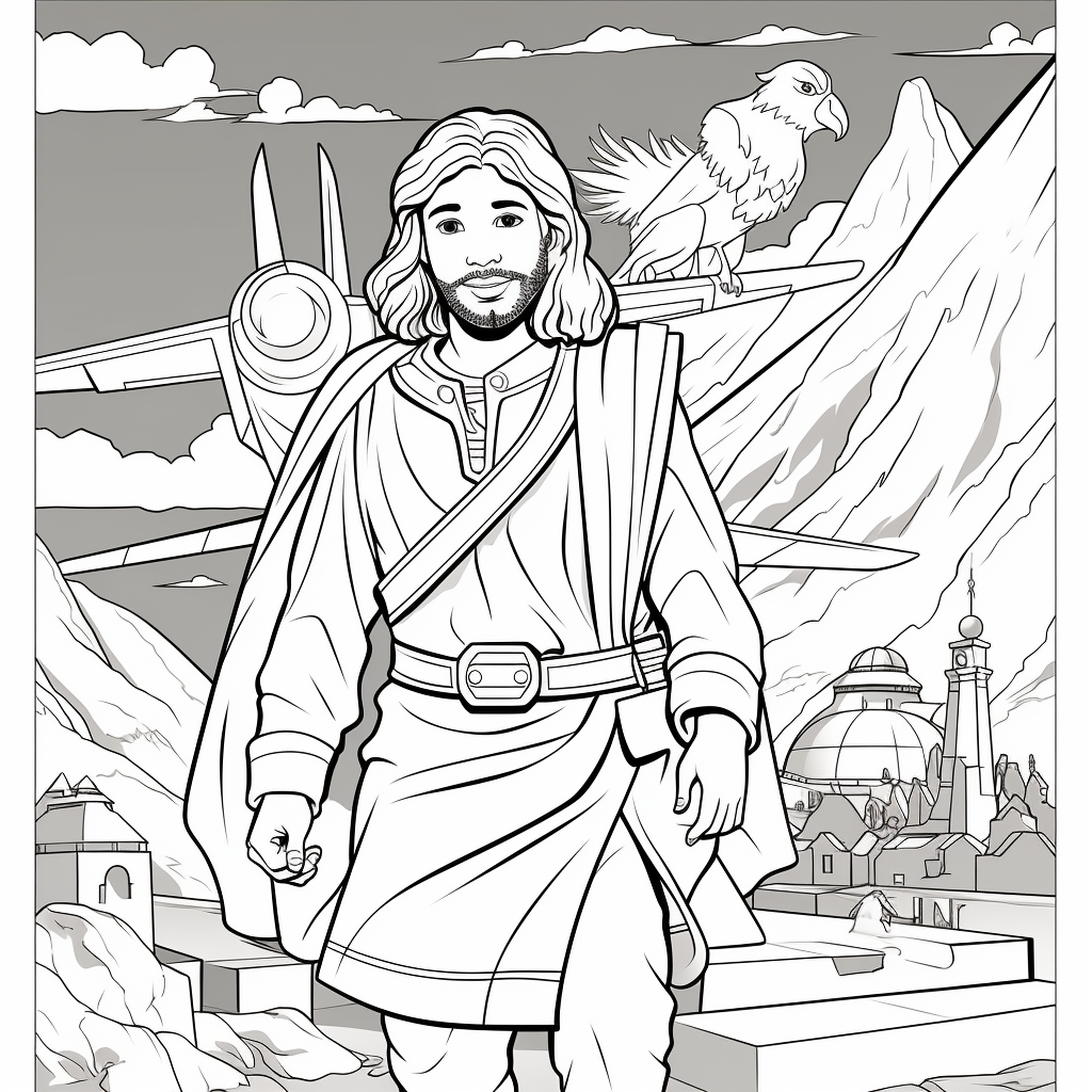 Cartoon image of Jesus holding Pontius Pilot