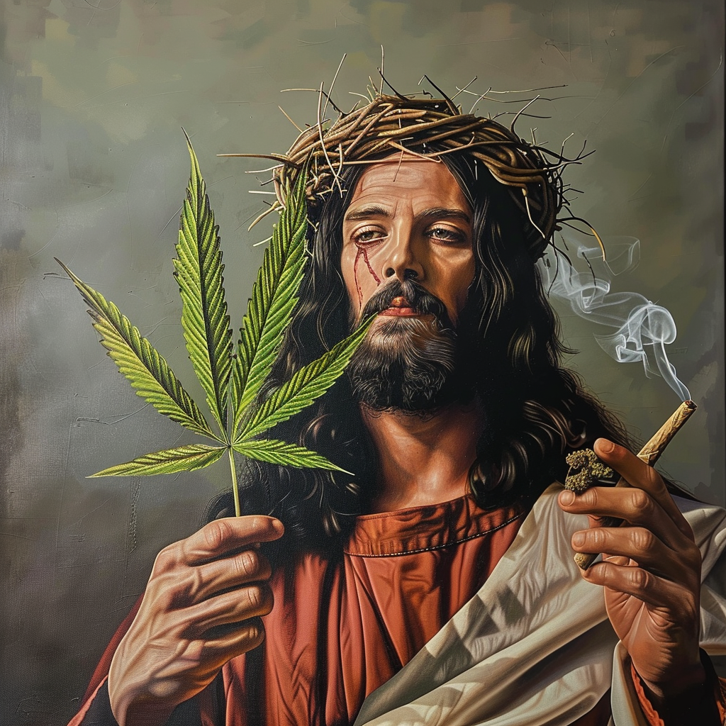 Jesus pot leaf joint photo