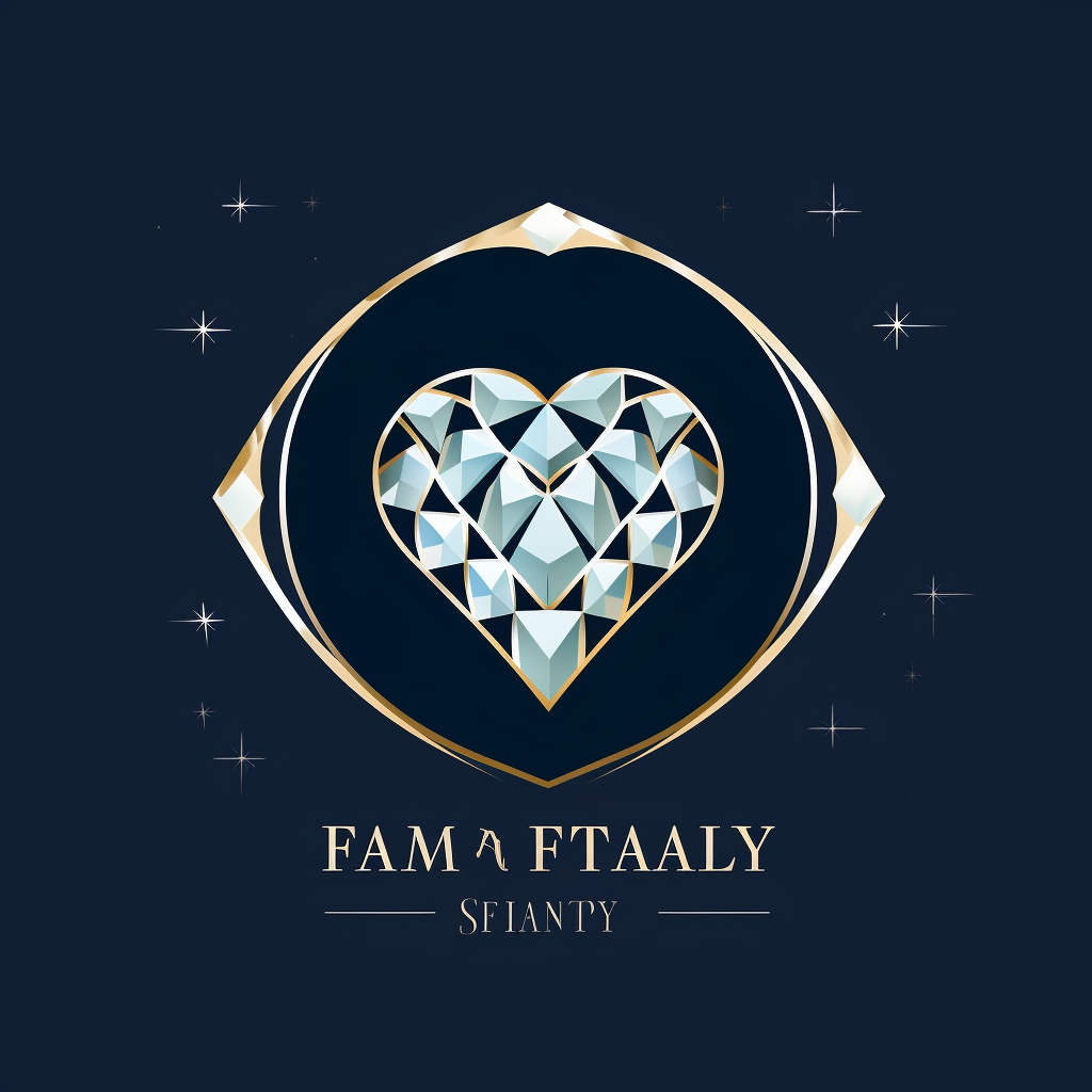 Beautiful family-owned jewelry store logo with diamond accent