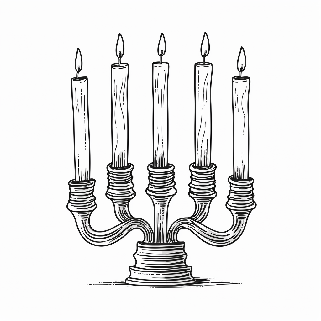 Beautiful Jewish Menorah with 9 Candles