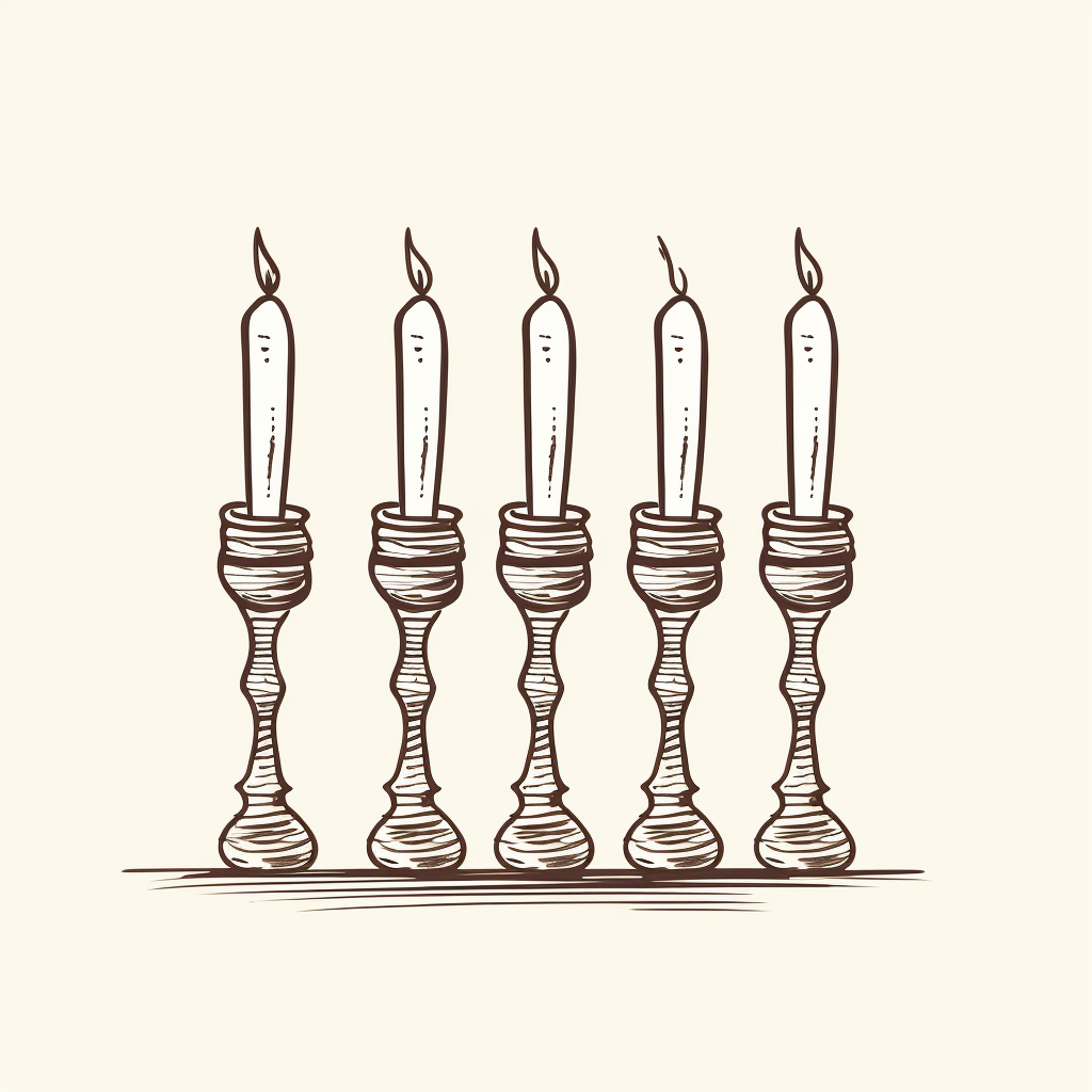 Classic Jewish Menorah with Nine Candles