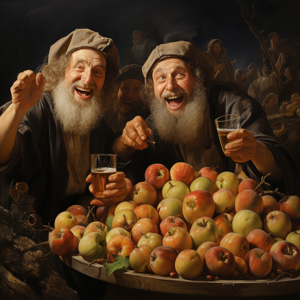 Traditional Jewish New Year Poster with Shofar and Apples