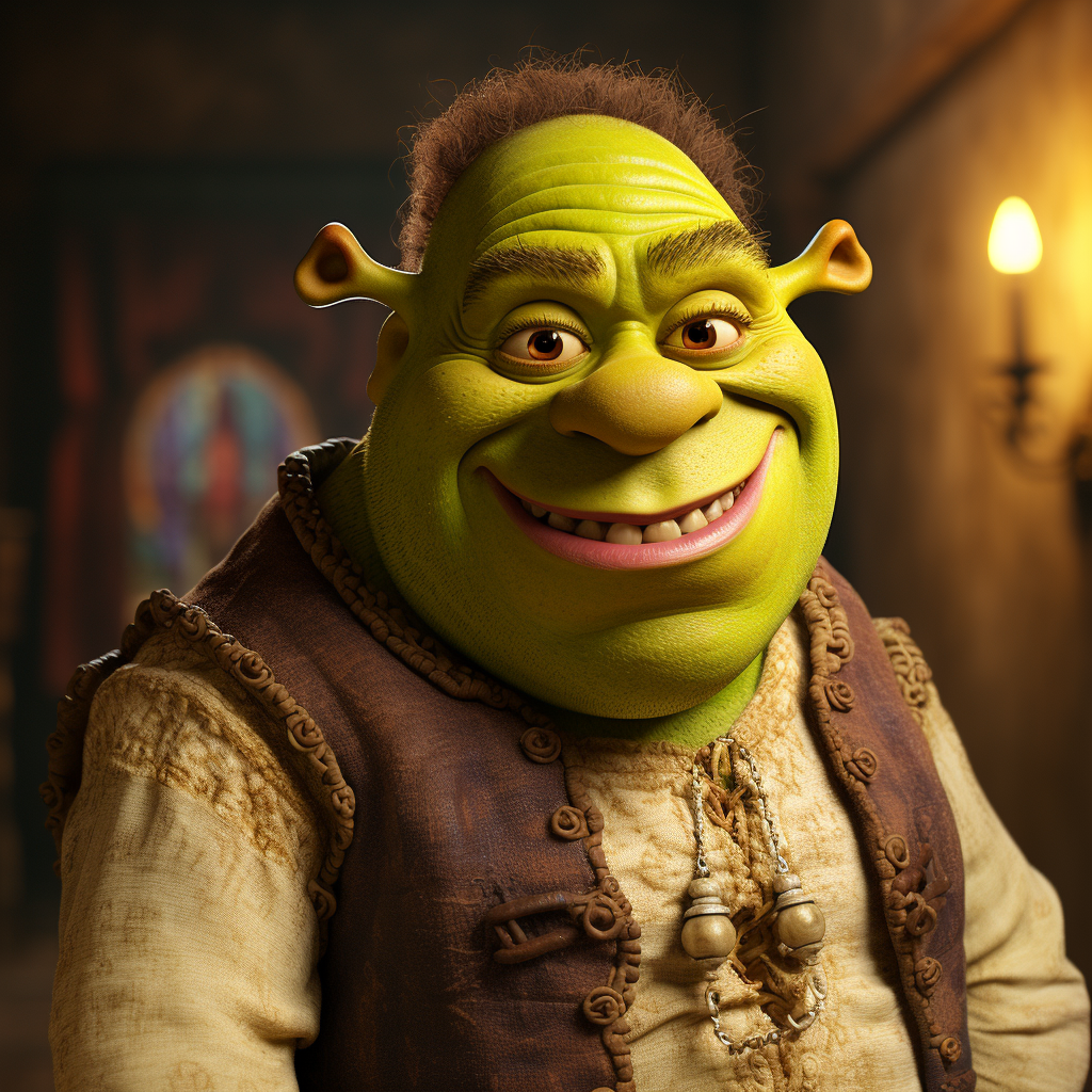 Funny Jewish Shrek Cartoon Illustration