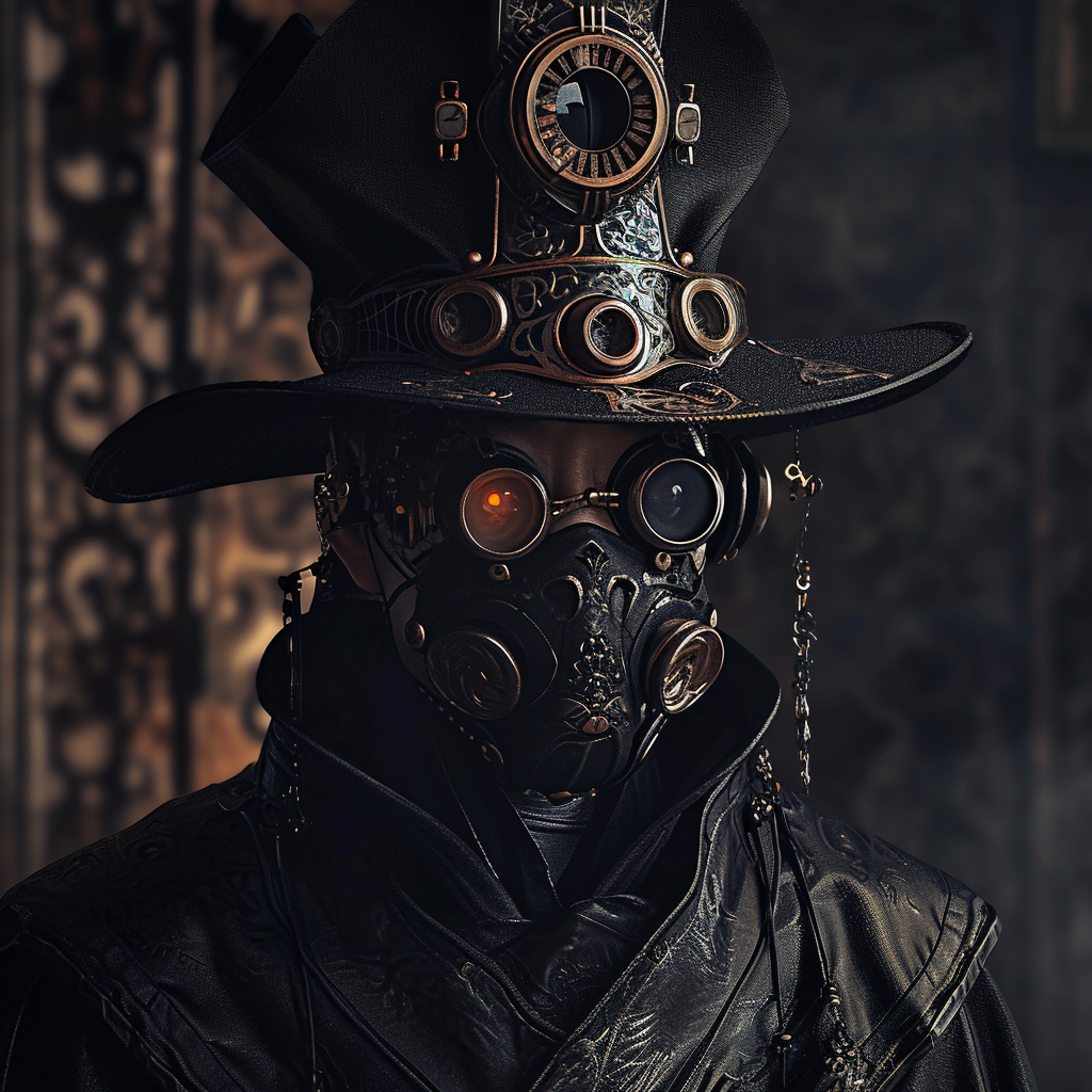 Jiangshi in Surreal Steampunk Dark Mode