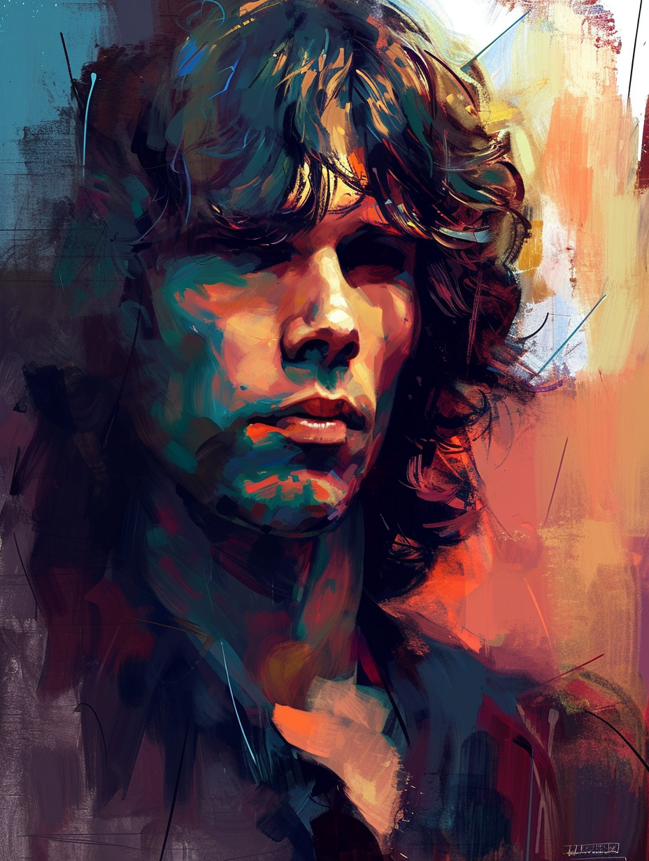 Artistic depiction of Jim Morrison