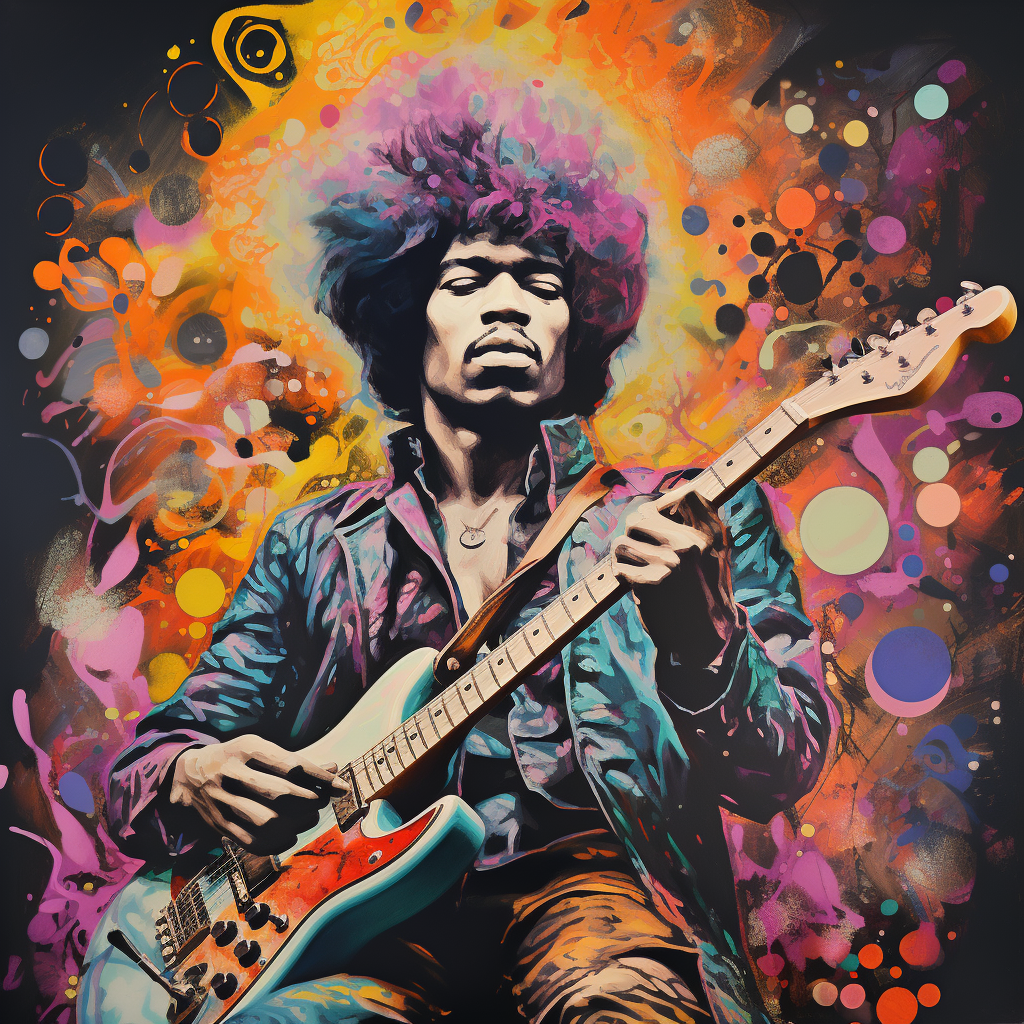 Jimi Hendrix Collage - Iconic Guitarist Art