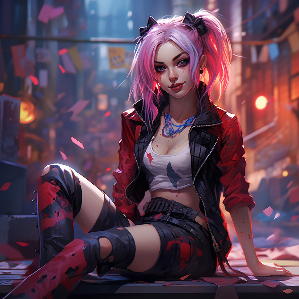 Jinx with Harley Quinn vibes