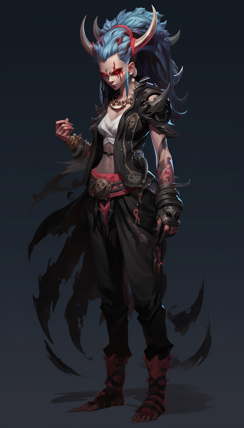 Jinx in Toga, Full Body, Demonic Hero