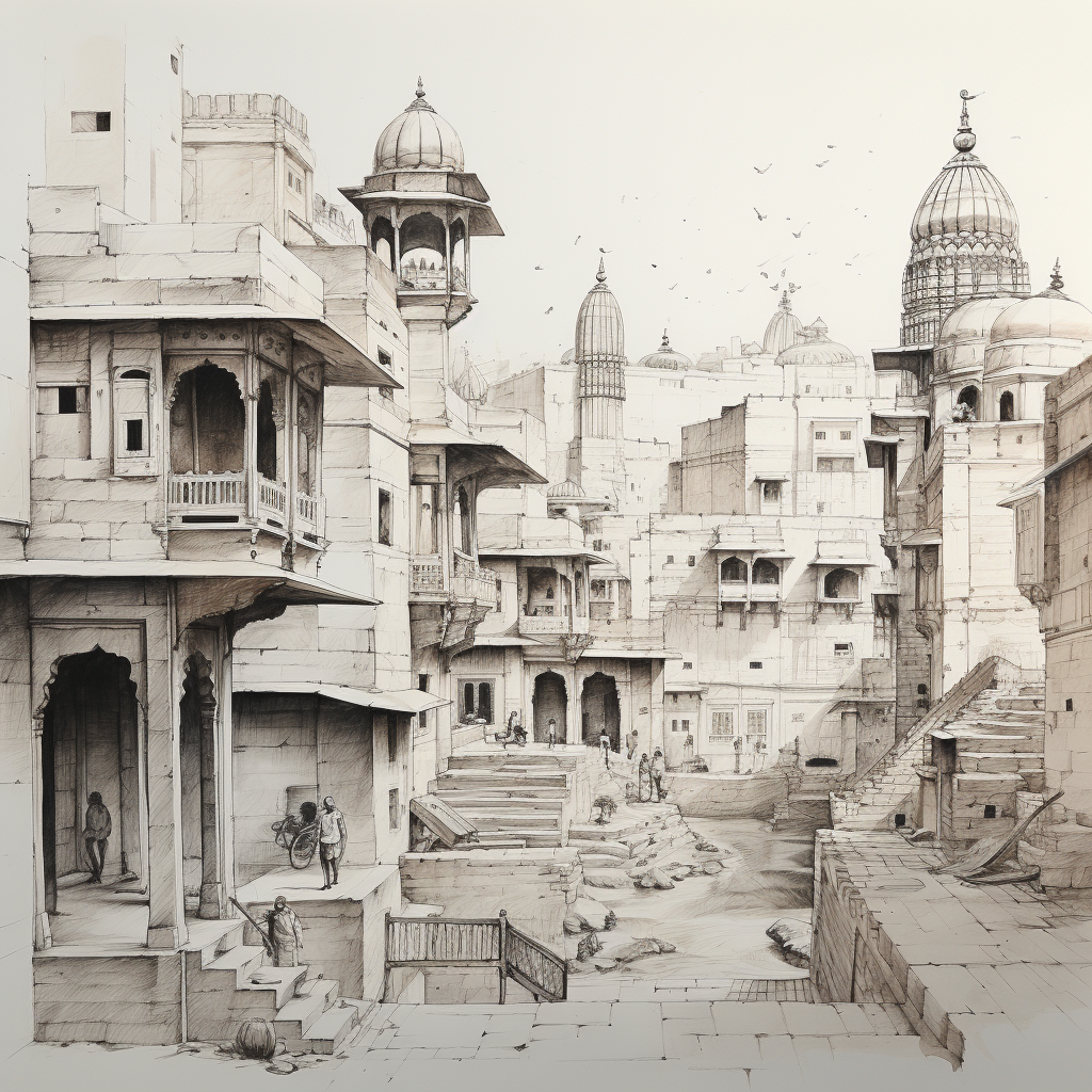 Hand-rendered sketches of Jodhpur