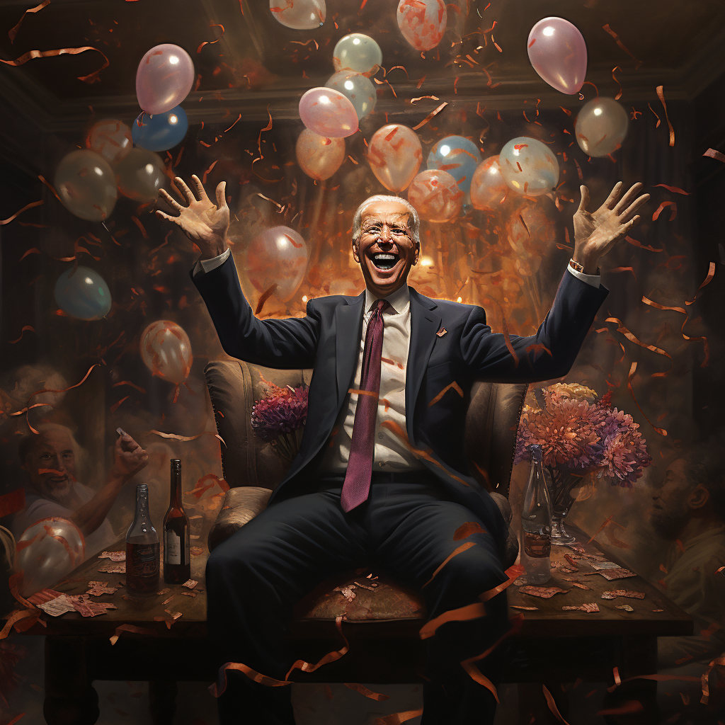 Joe Biden celebrating his victory